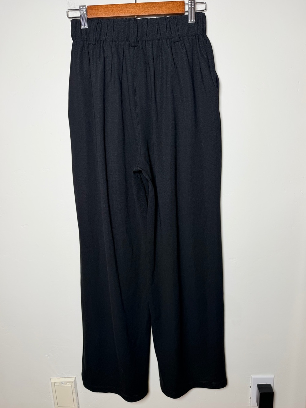 Halara Flex High Waisted Pocket Wide Leg Waffle Work Pants XS black NWT - Picture 3 of 6